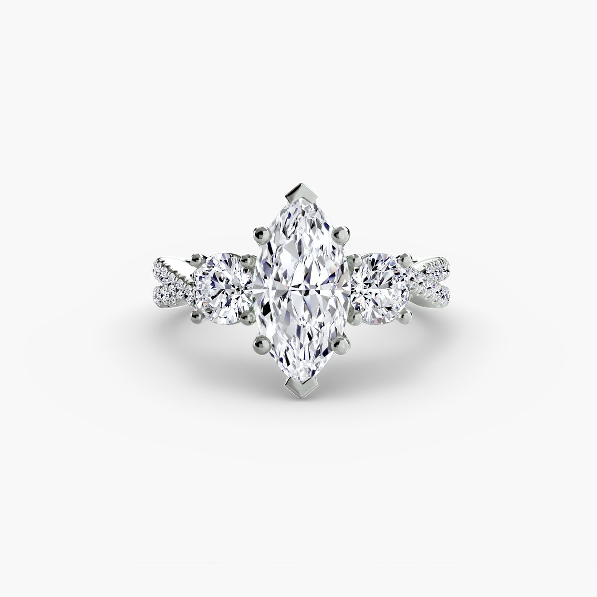 Three-Stone with Pavé Band 2.