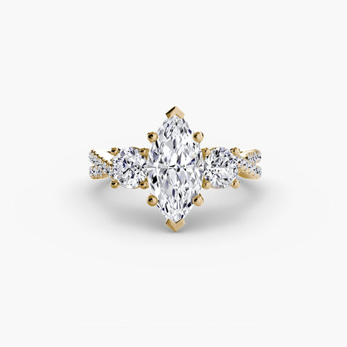 Three-Stone with Pavé Band 2.