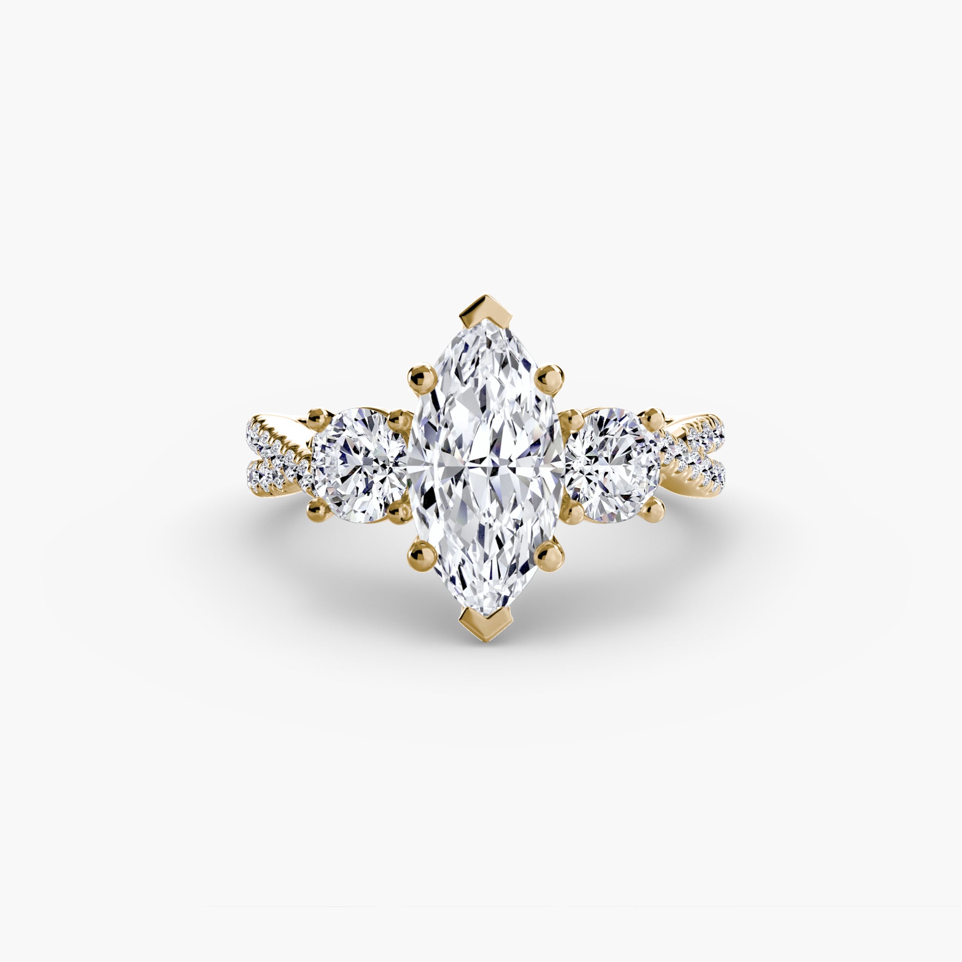 Three-Stone with Pavé Band 2.