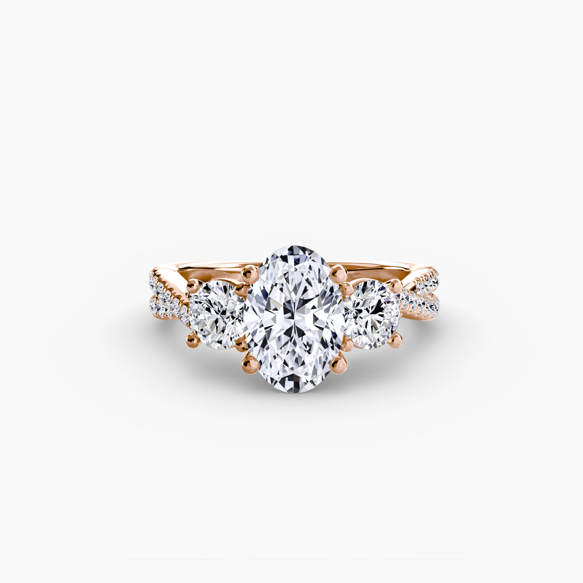 Three-Stone with Pavé Band 2.