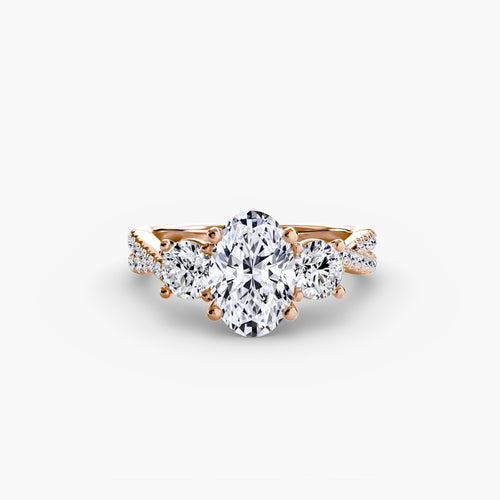 Three-Stone with Pavé Band 2.