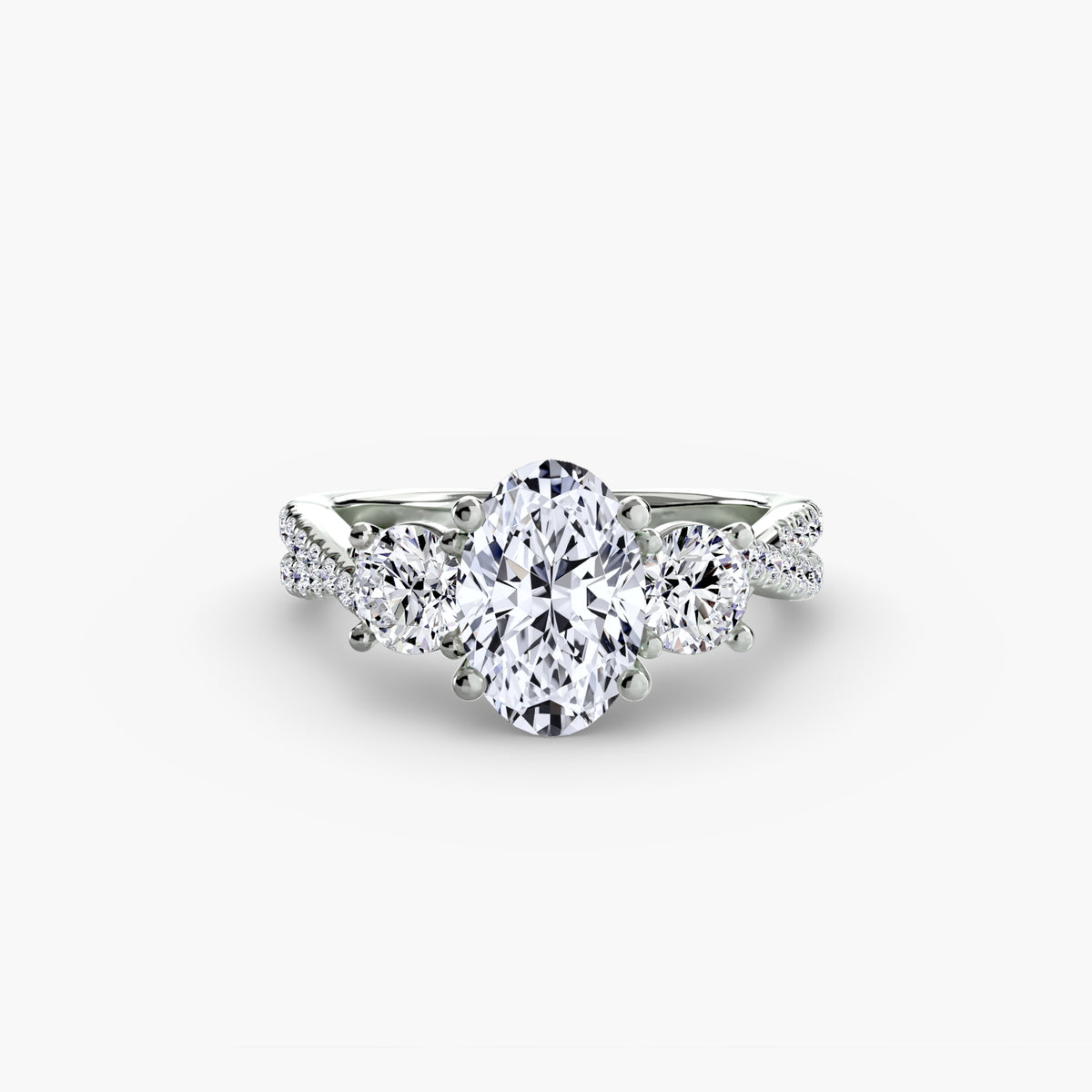 Three-Stone with Pavé Band 2.