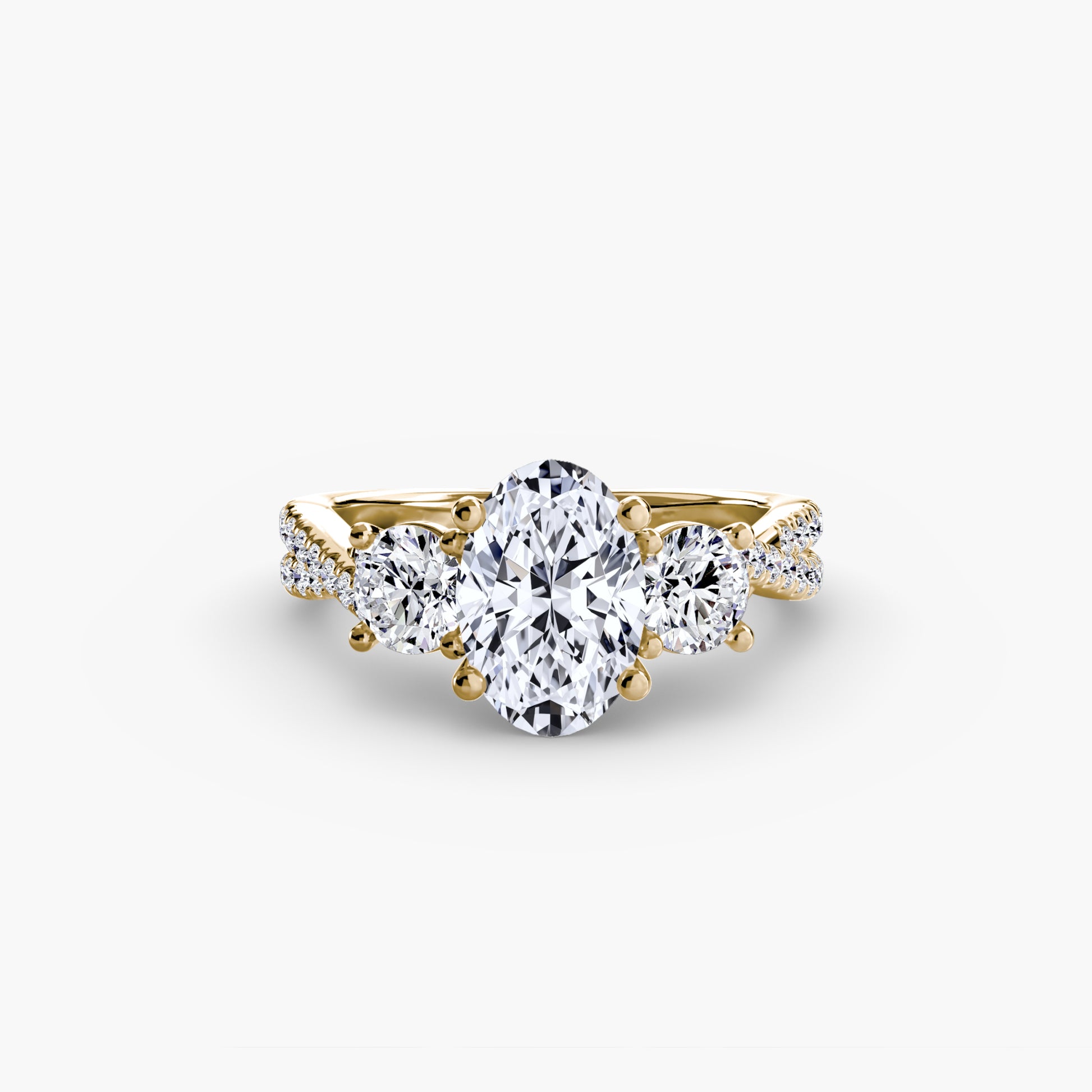 Three-Stone with Pavé Band 2.