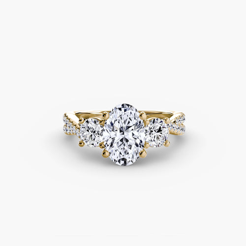 Three-Stone with Pavé Band 2.