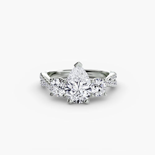 Three-Stone with Pavé Band 2.