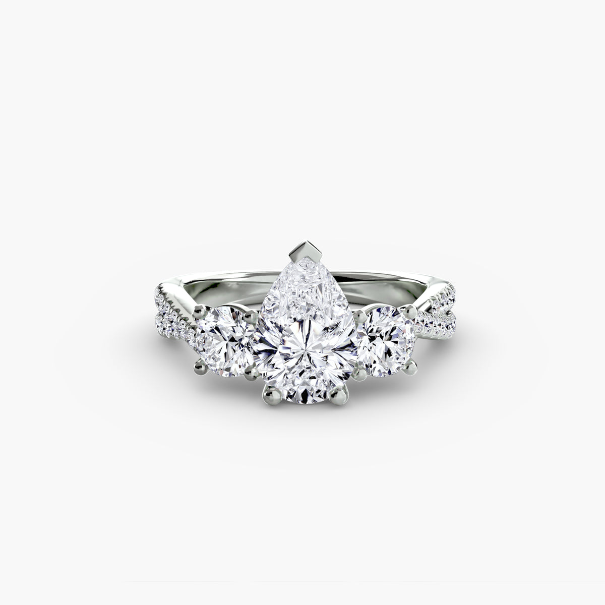 Three-Stone with Pavé Band 2.
