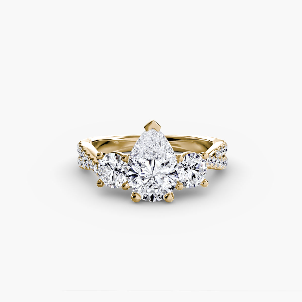 Three-Stone with Pavé Band 2.