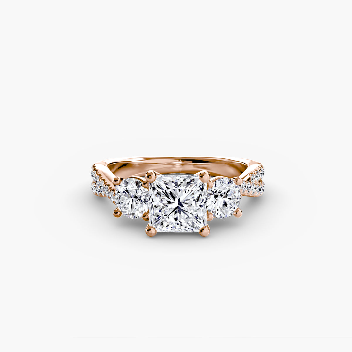 Three-Stone with Pavé Band 2.