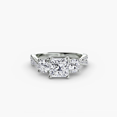 Three-Stone with Pavé Band 2.