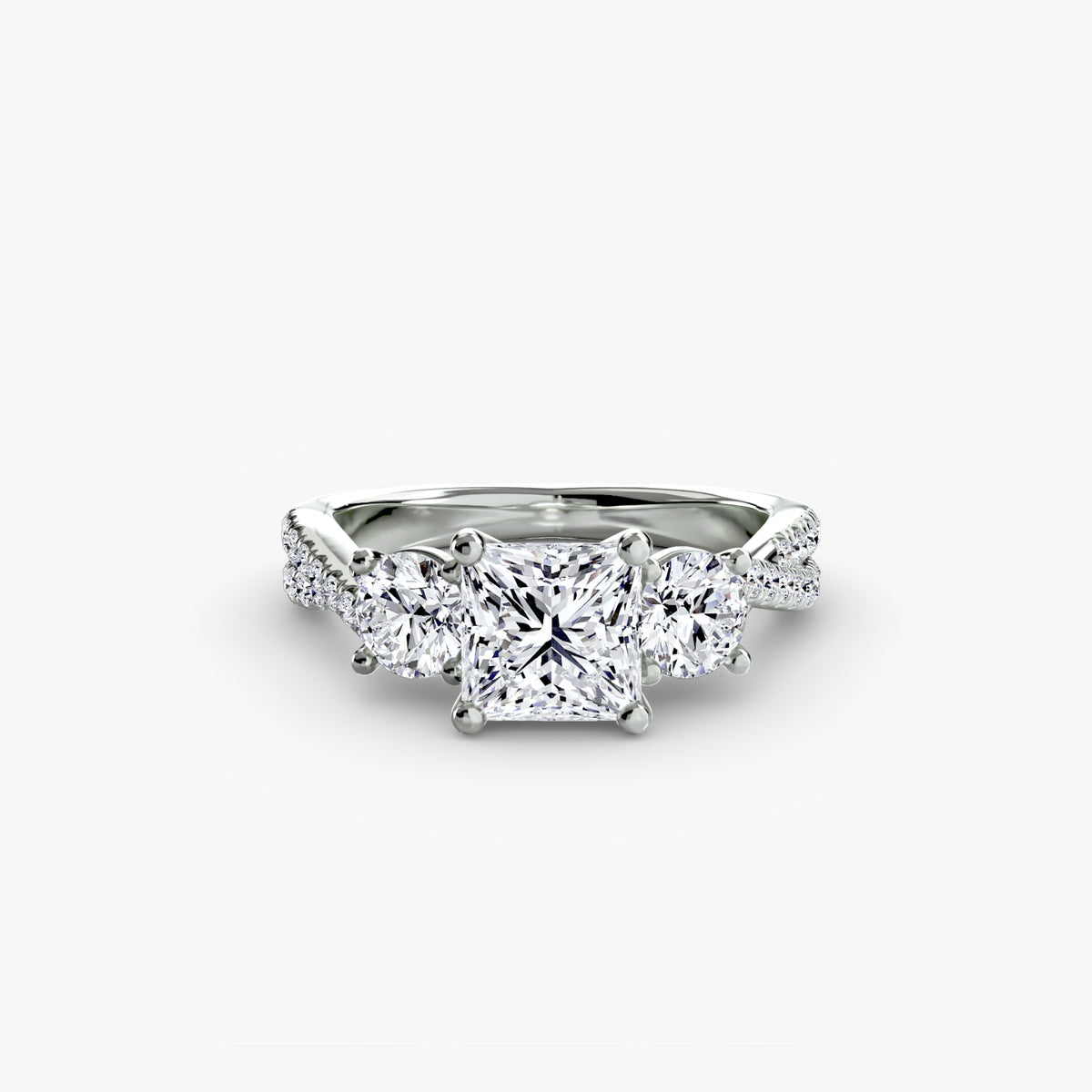Three-Stone with Pavé Band 2.