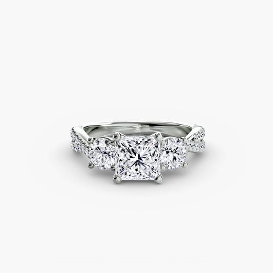 Three-Stone with Pavé Band 2.