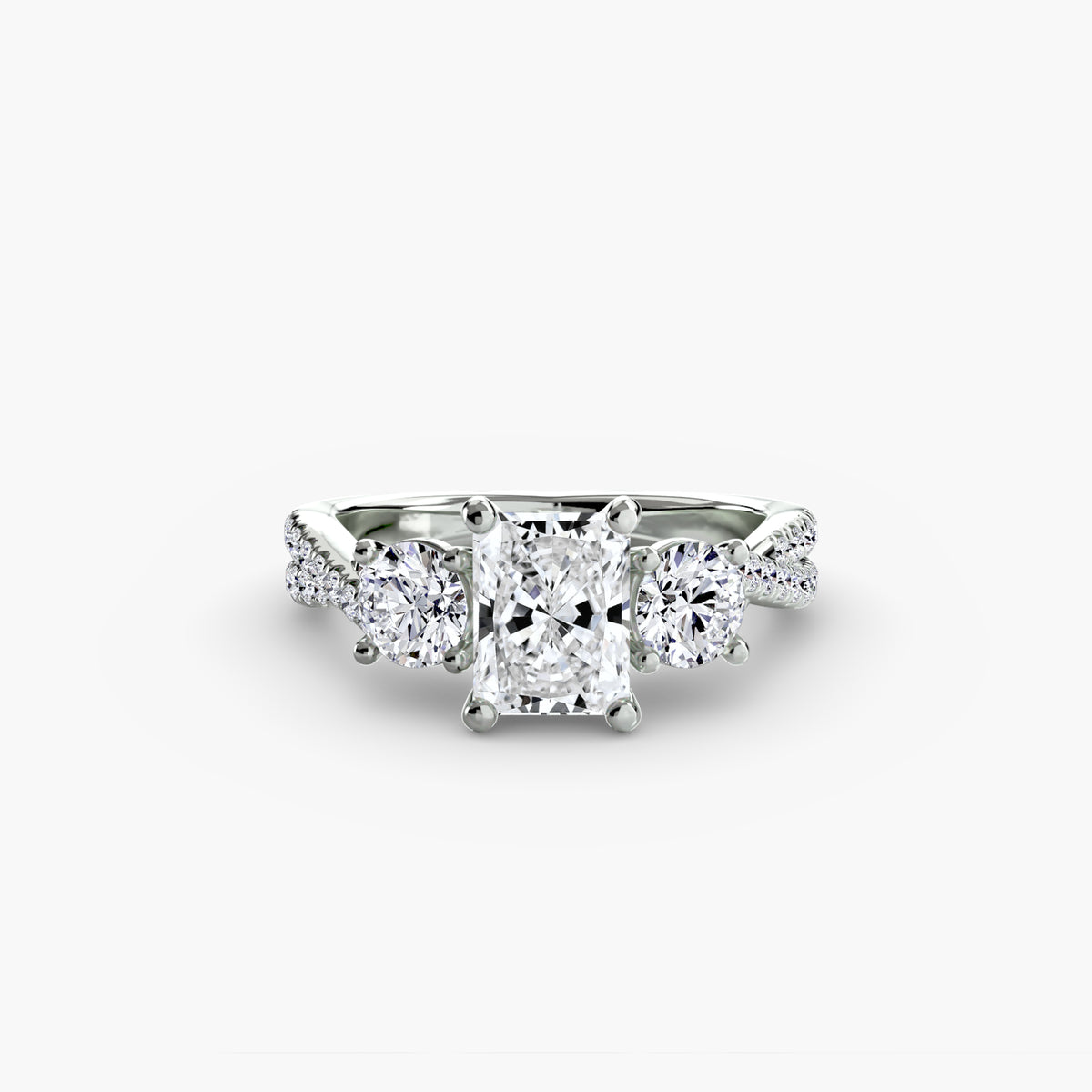 Three-Stone with Pavé Band 2.
