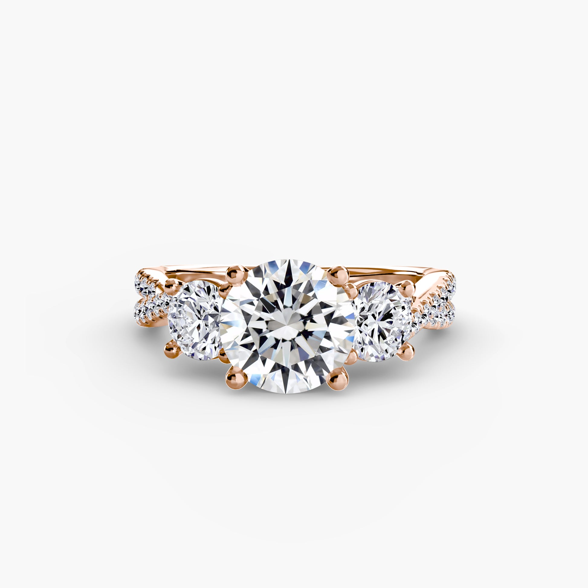 Three-Stone with Pavé Band 2.