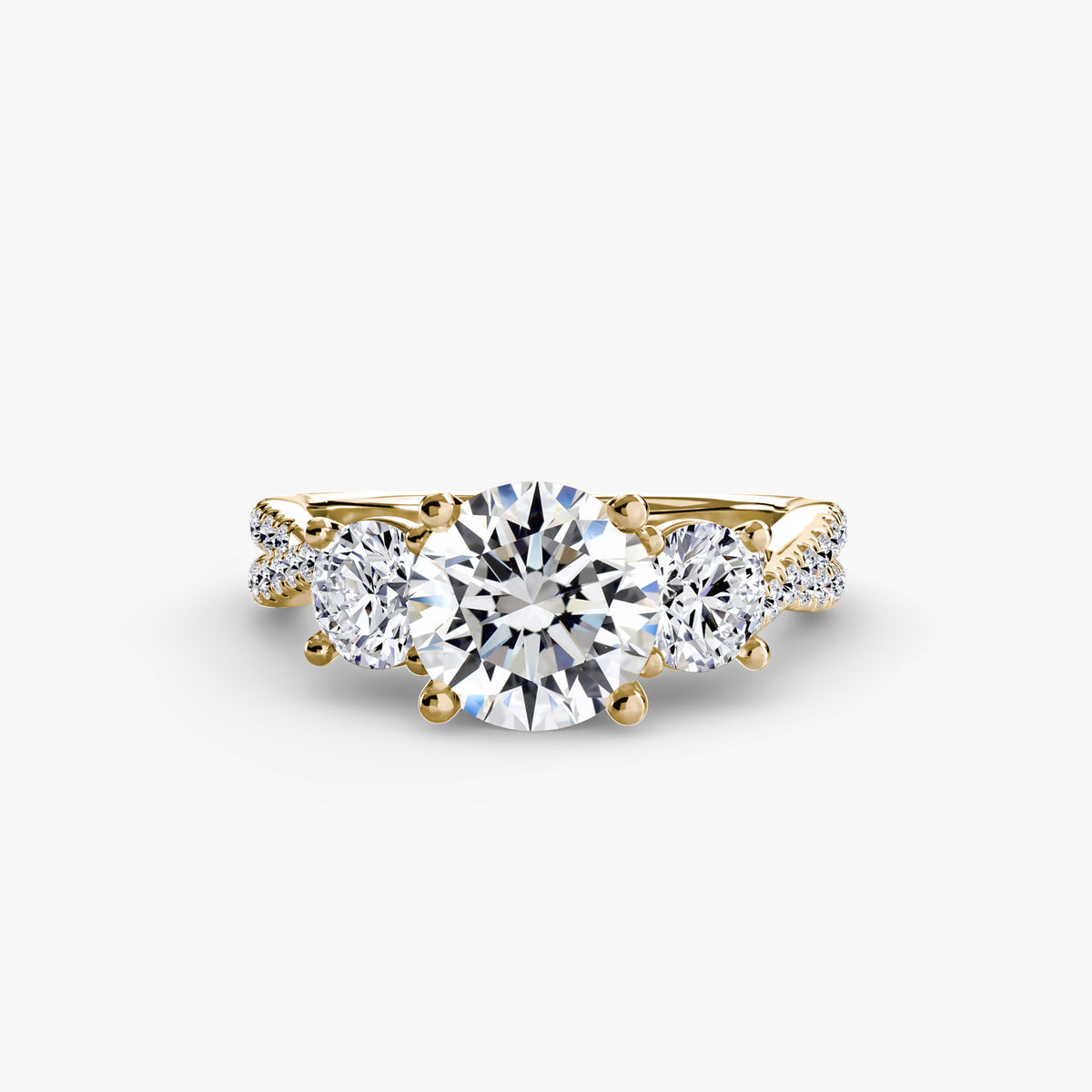 Three-Stone with Pavé Band 2.