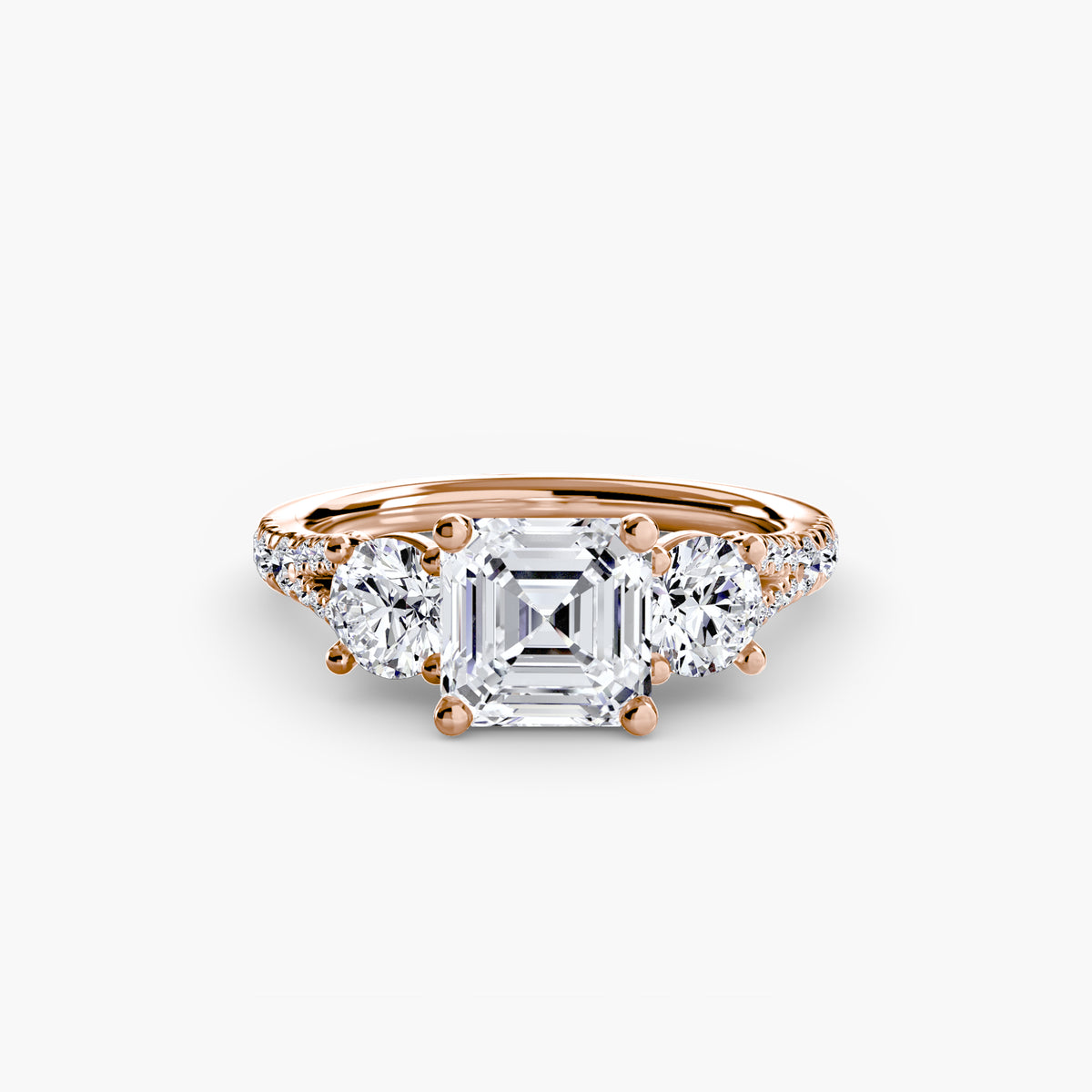 Three-Stone with Pavé Band 3.