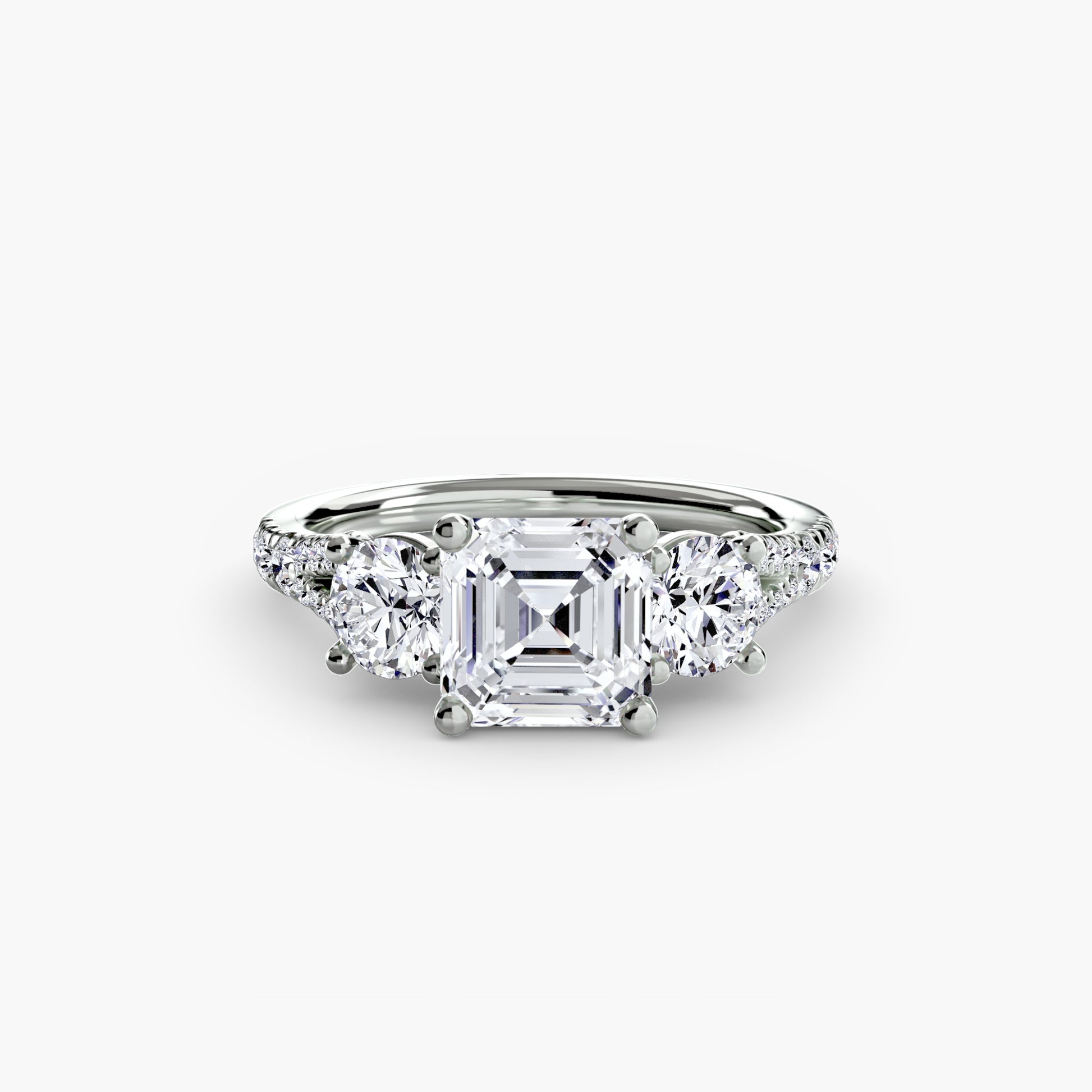 Three-Stone with Pavé Band 3.