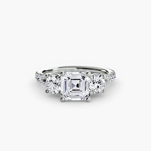 Three-Stone with Pavé Band 3.