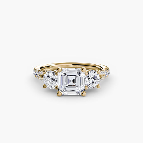 Three-Stone with Pavé Band 3.