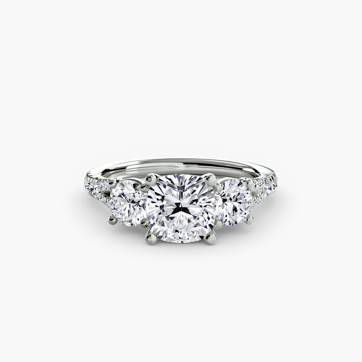 Three-Stone with Pavé Band 3.