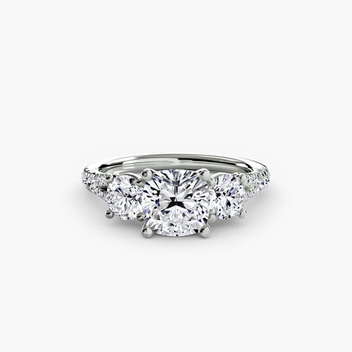 Three-Stone with Pavé Band 3.