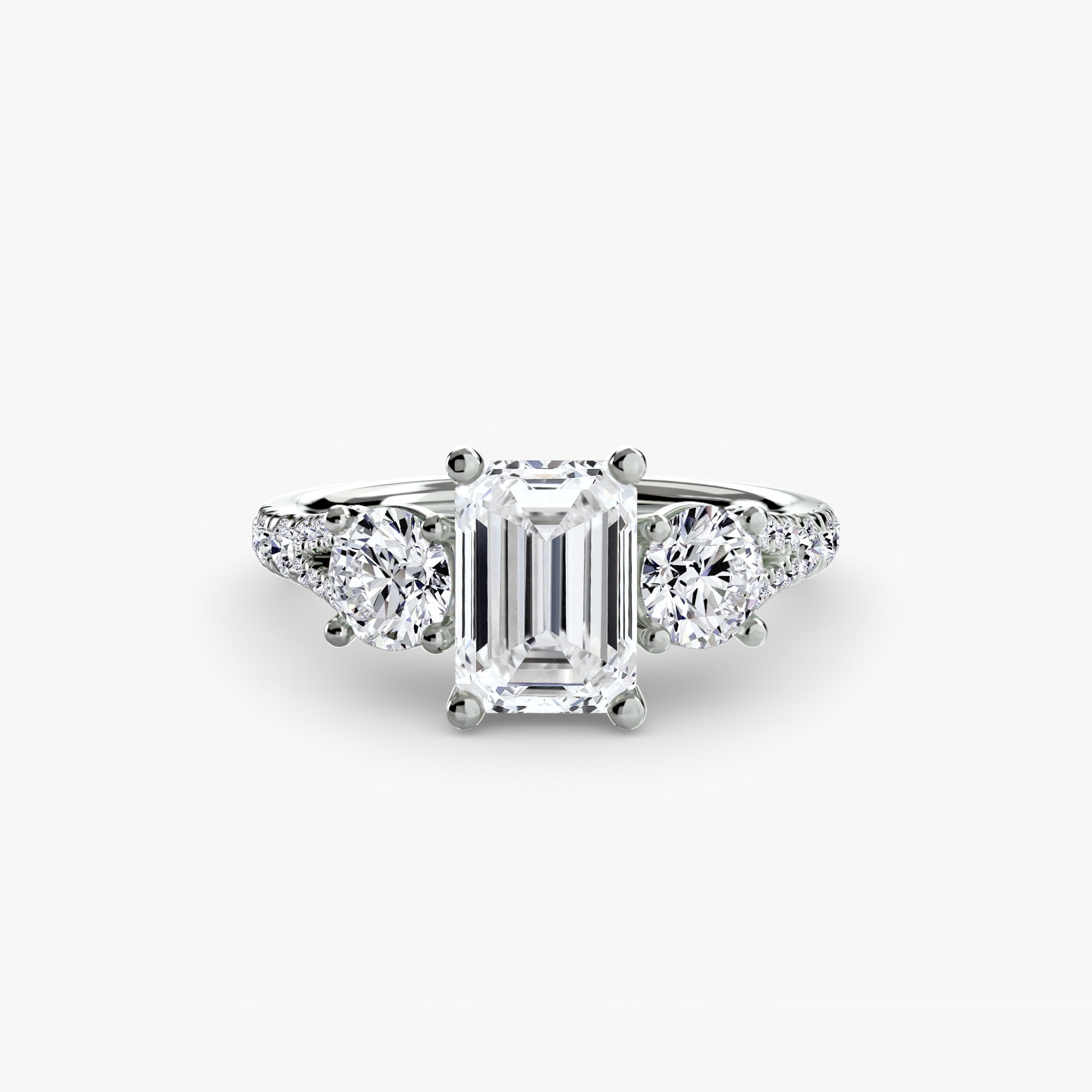 Three-Stone with Pavé Band 3.
