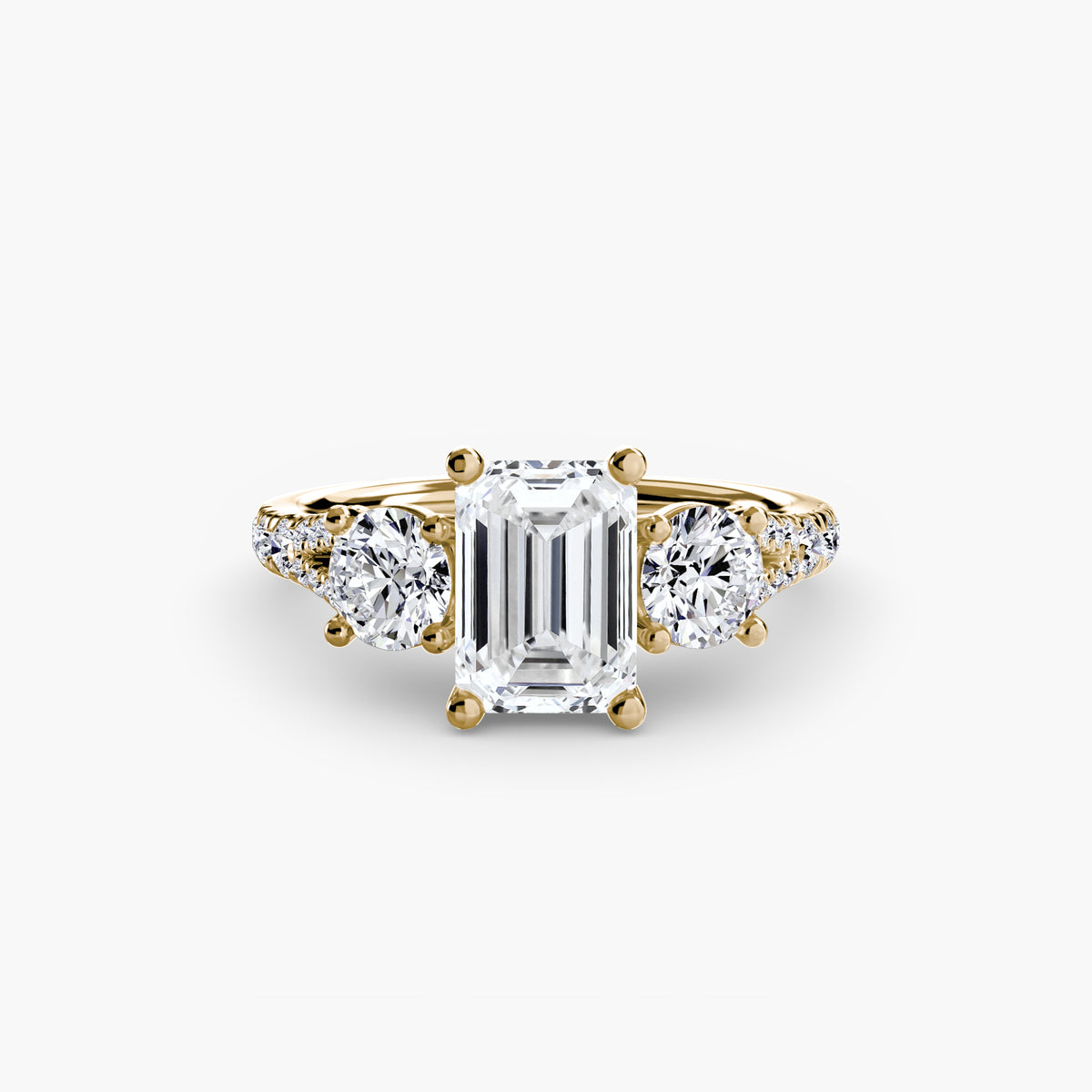 Three-Stone with Pavé Band 3.