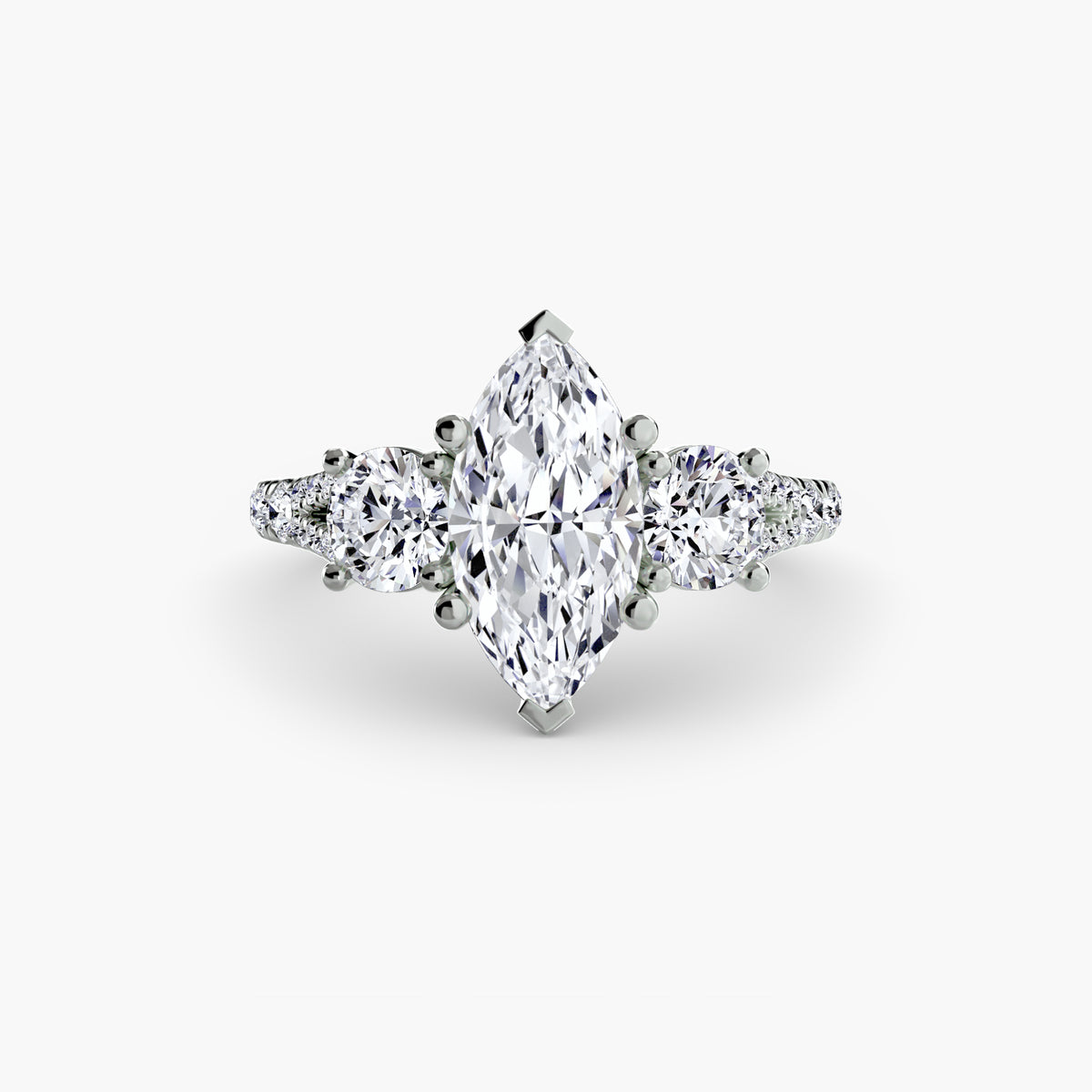 Three-Stone with Pavé Band 3.