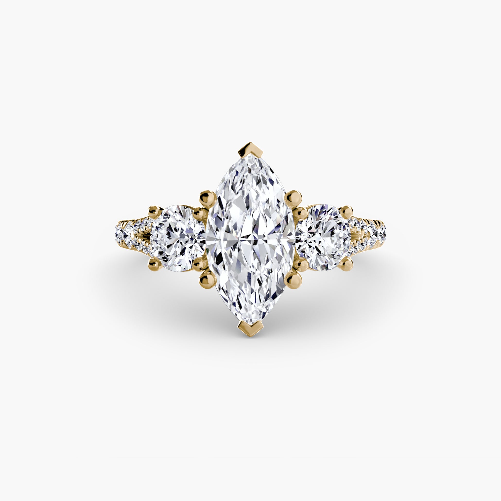 Three-Stone with Pavé Band 3.