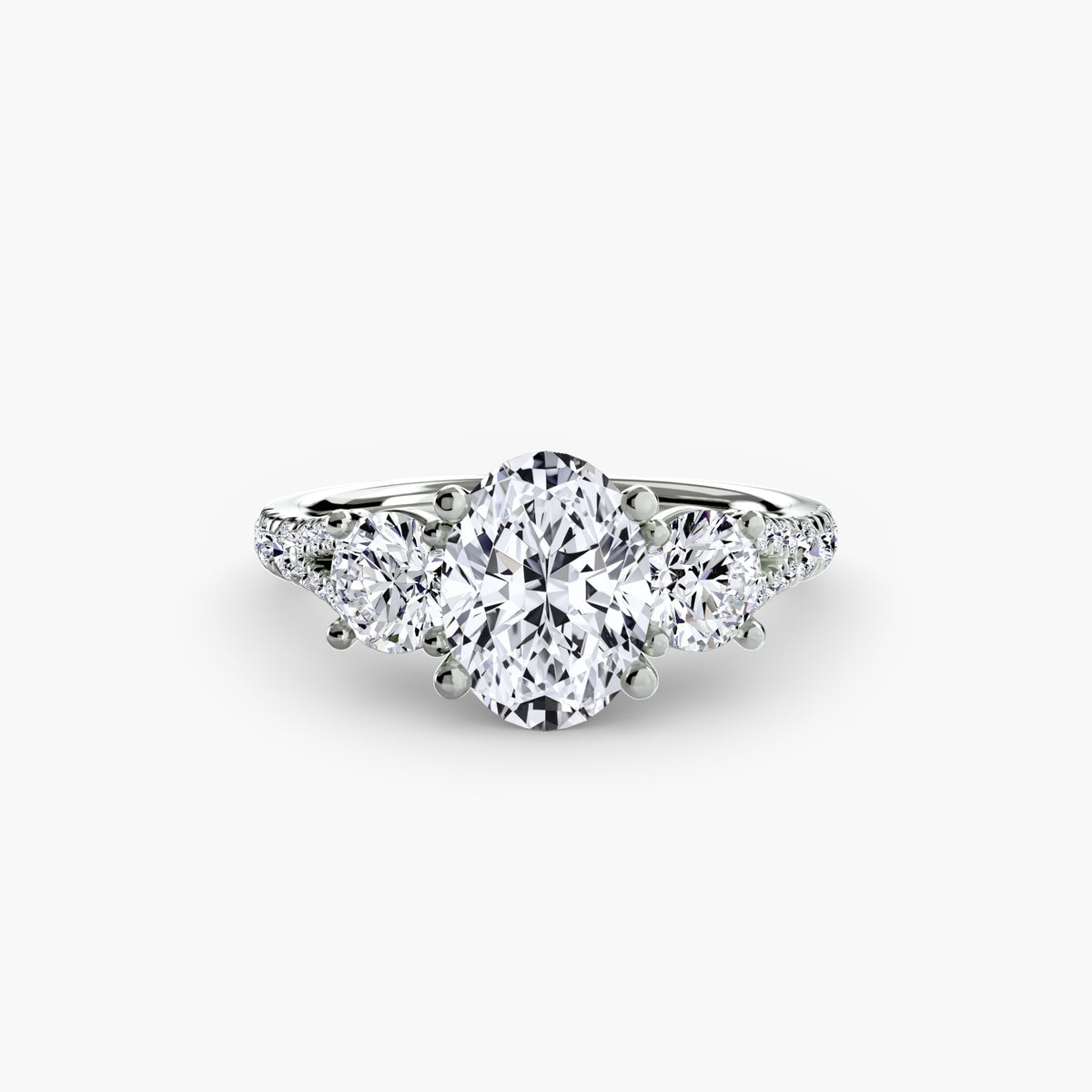 Three-Stone with Pavé Band 3.