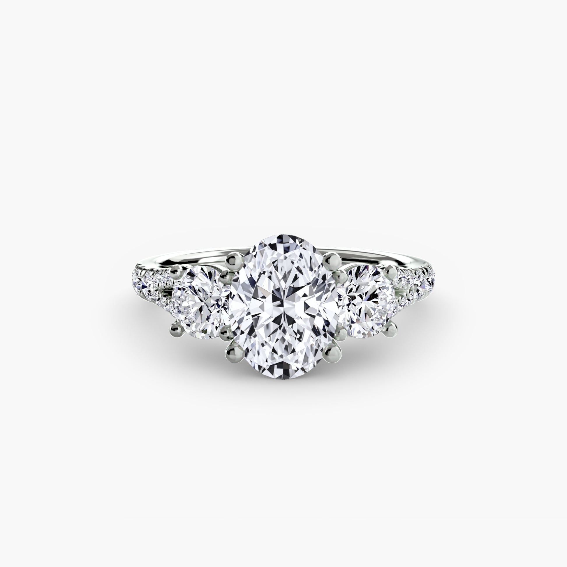 Three-Stone with Pavé Band 3.