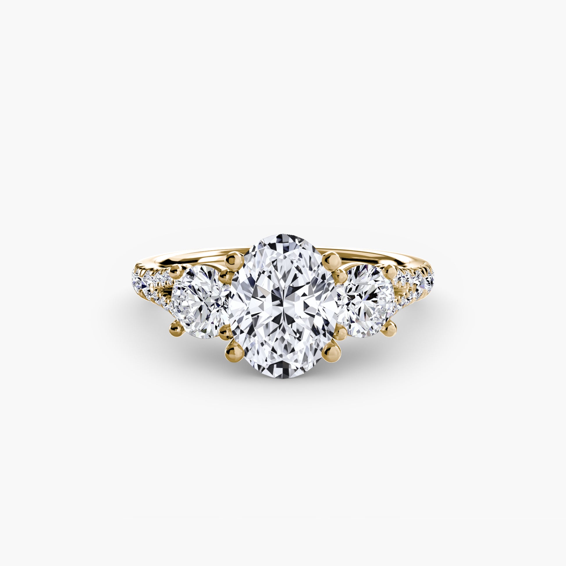 Three-Stone with Pavé Band 3.