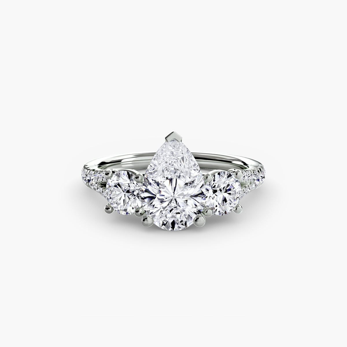 Three-Stone with Pavé Band 3.