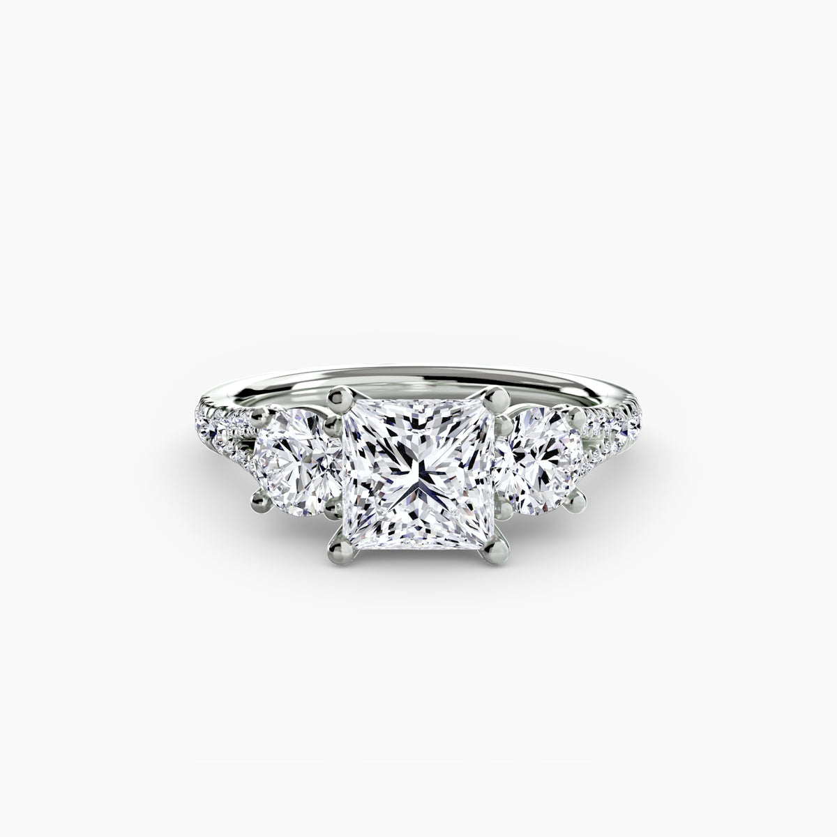 Three-Stone with Pavé Band 3.