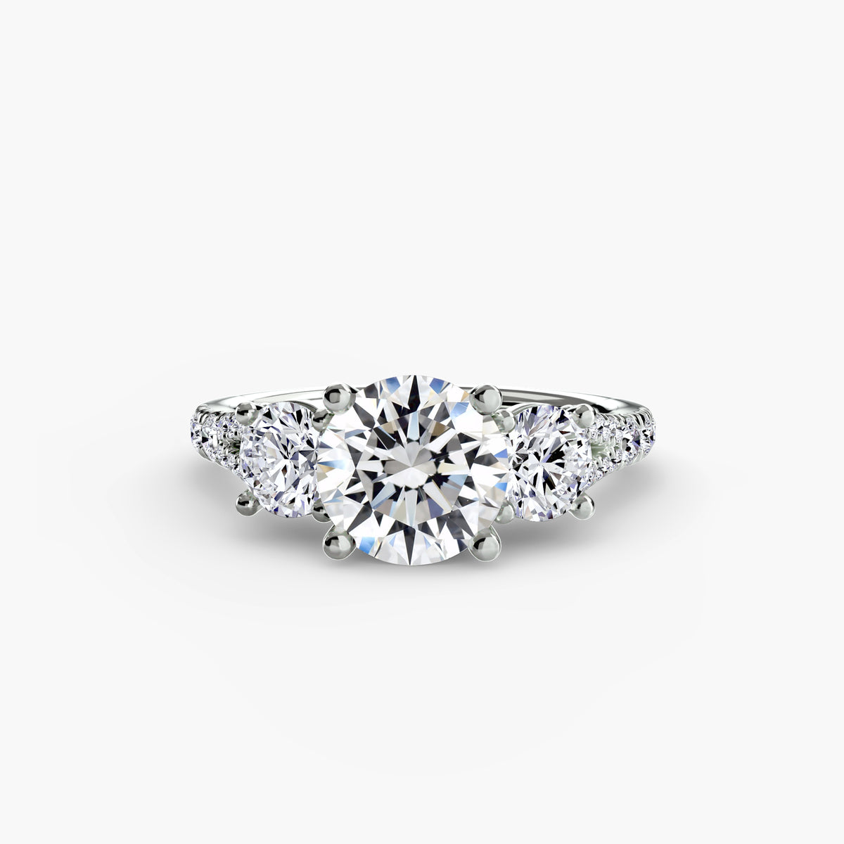 Three-Stone with Pavé Band 3.