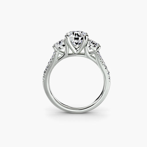 Three-Stone with Pavé Band 3.