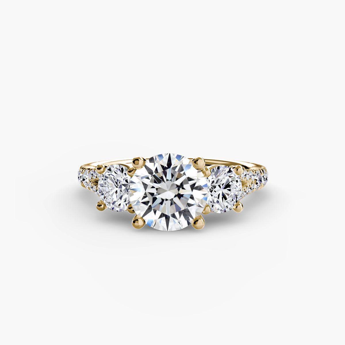 Three-Stone with Pavé Band 3.