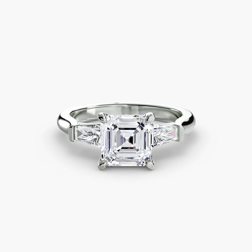 Three-Stone Ring (Baguette Side Stones).