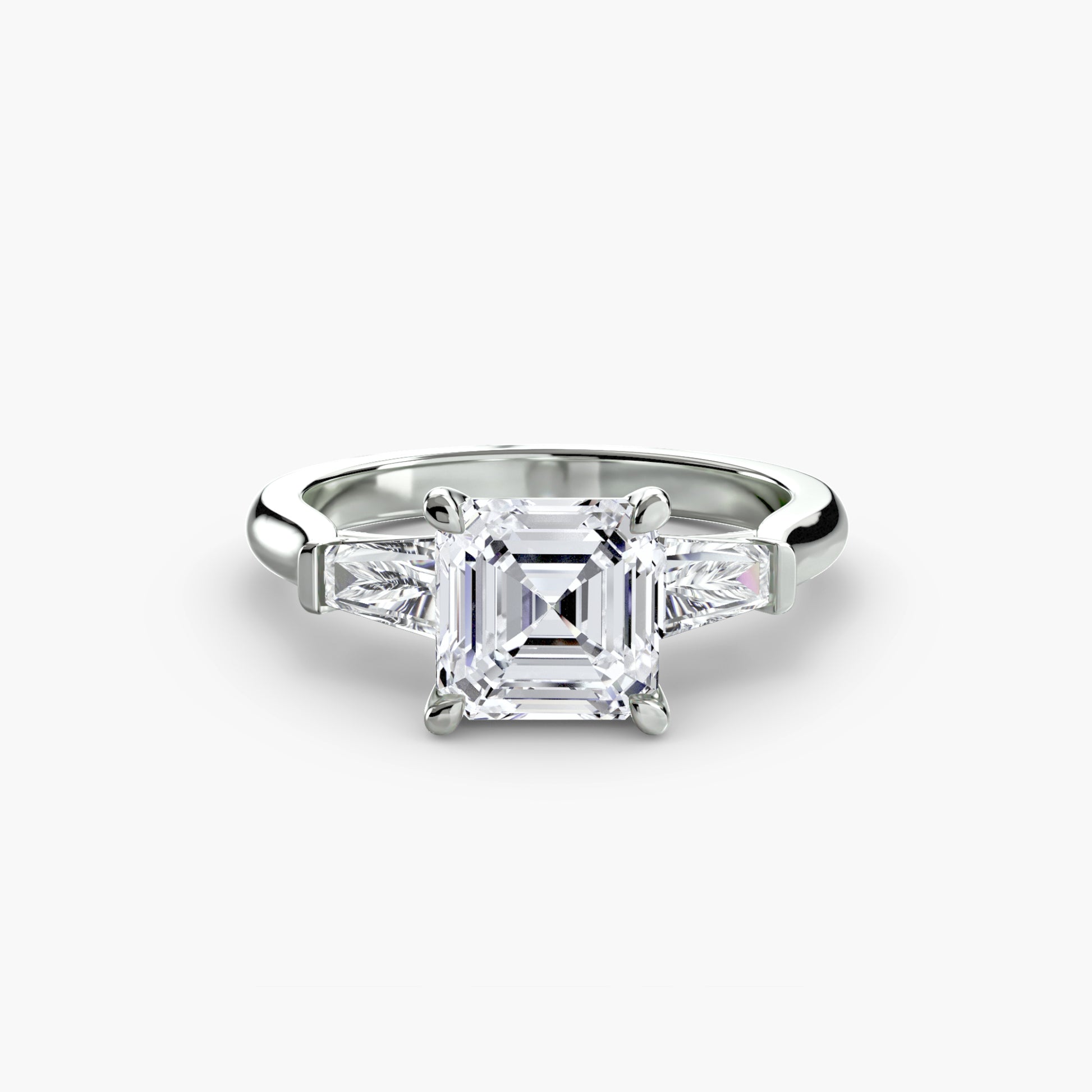 Three-Stone Ring (Baguette Side Stones).