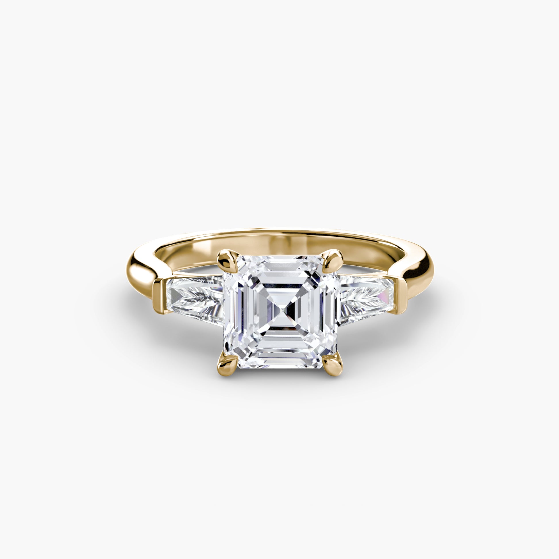 Three-Stone Ring (Baguette Side Stones).