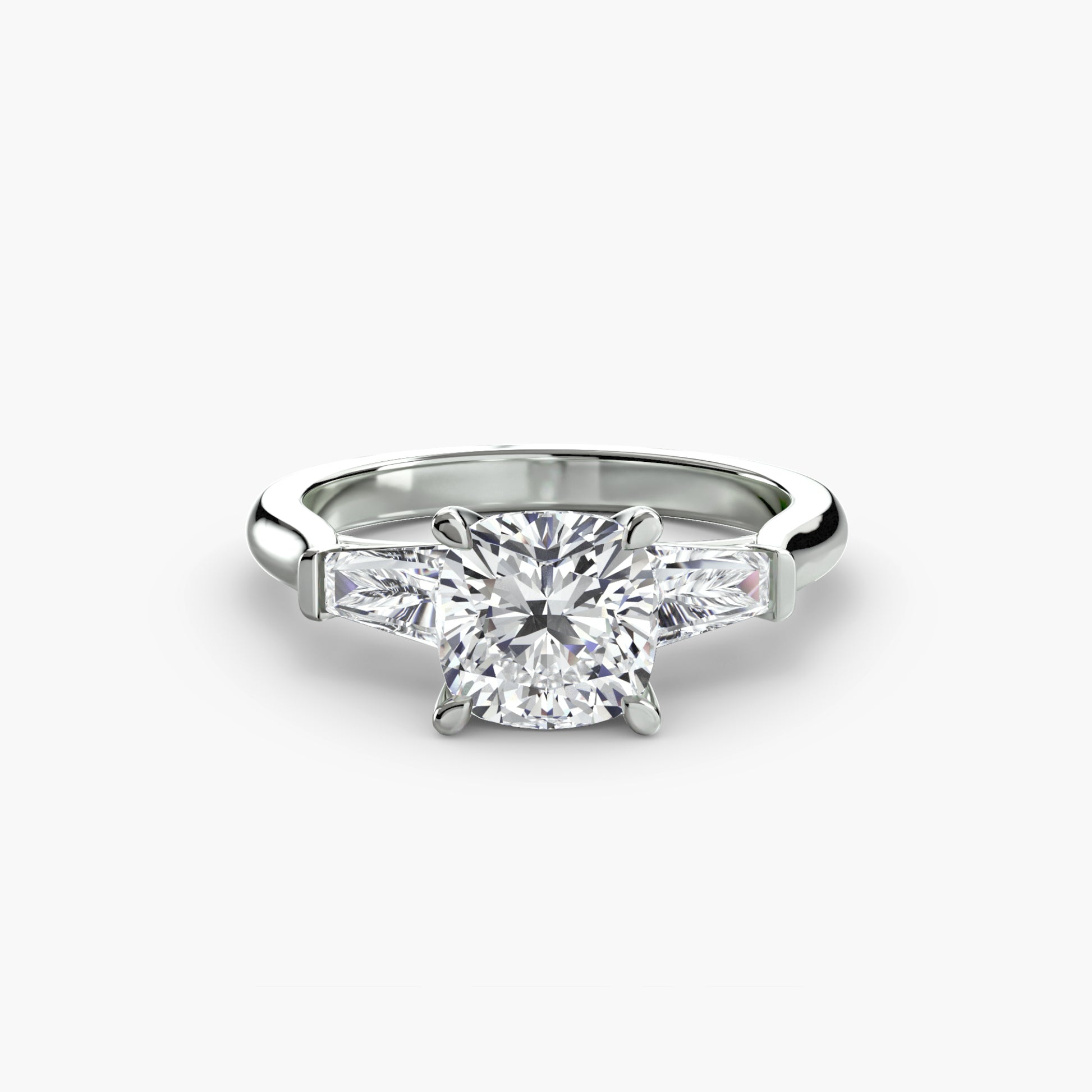 Three-Stone Ring (Baguette Side Stones).