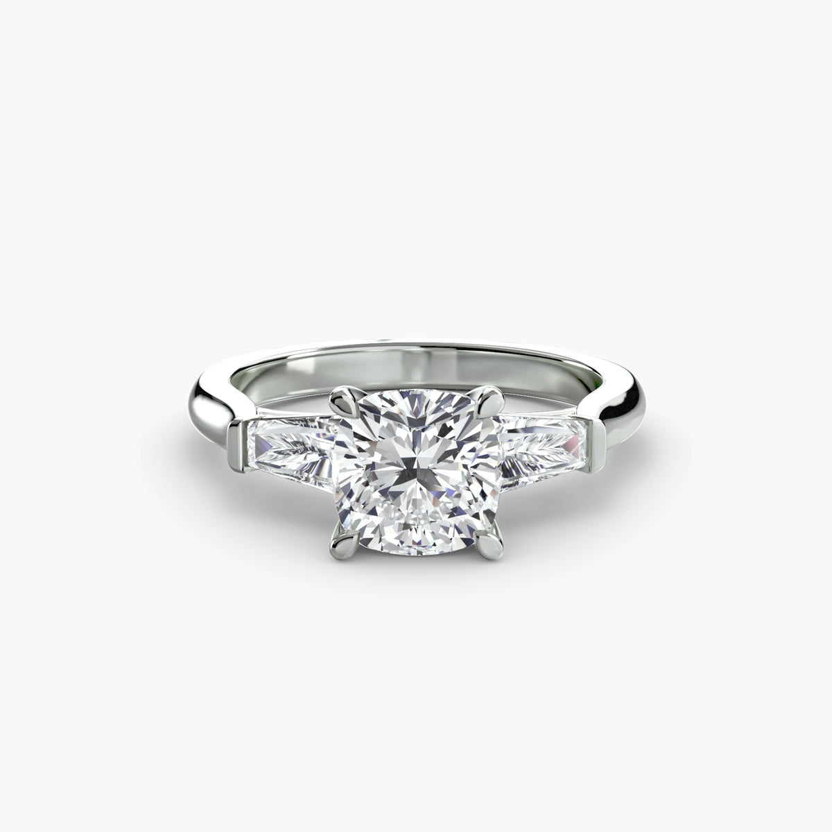 Three-Stone Ring (Baguette Side Stones).