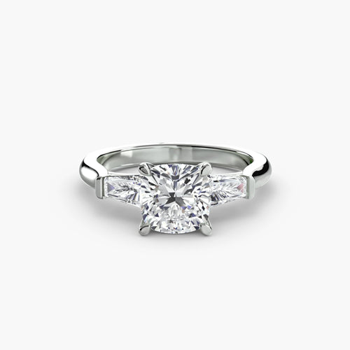 Three-Stone Ring (Baguette Side Stones).