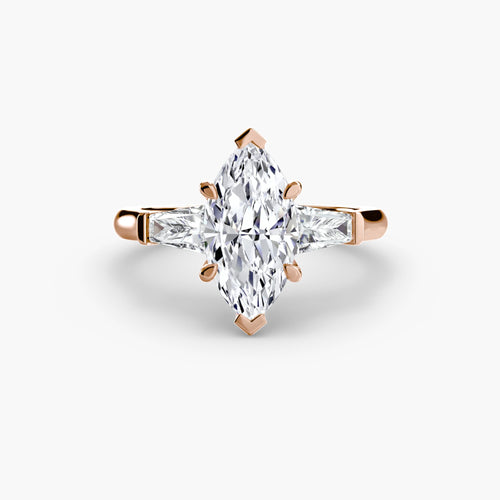 Three-Stone Ring (Baguette Side Stones).