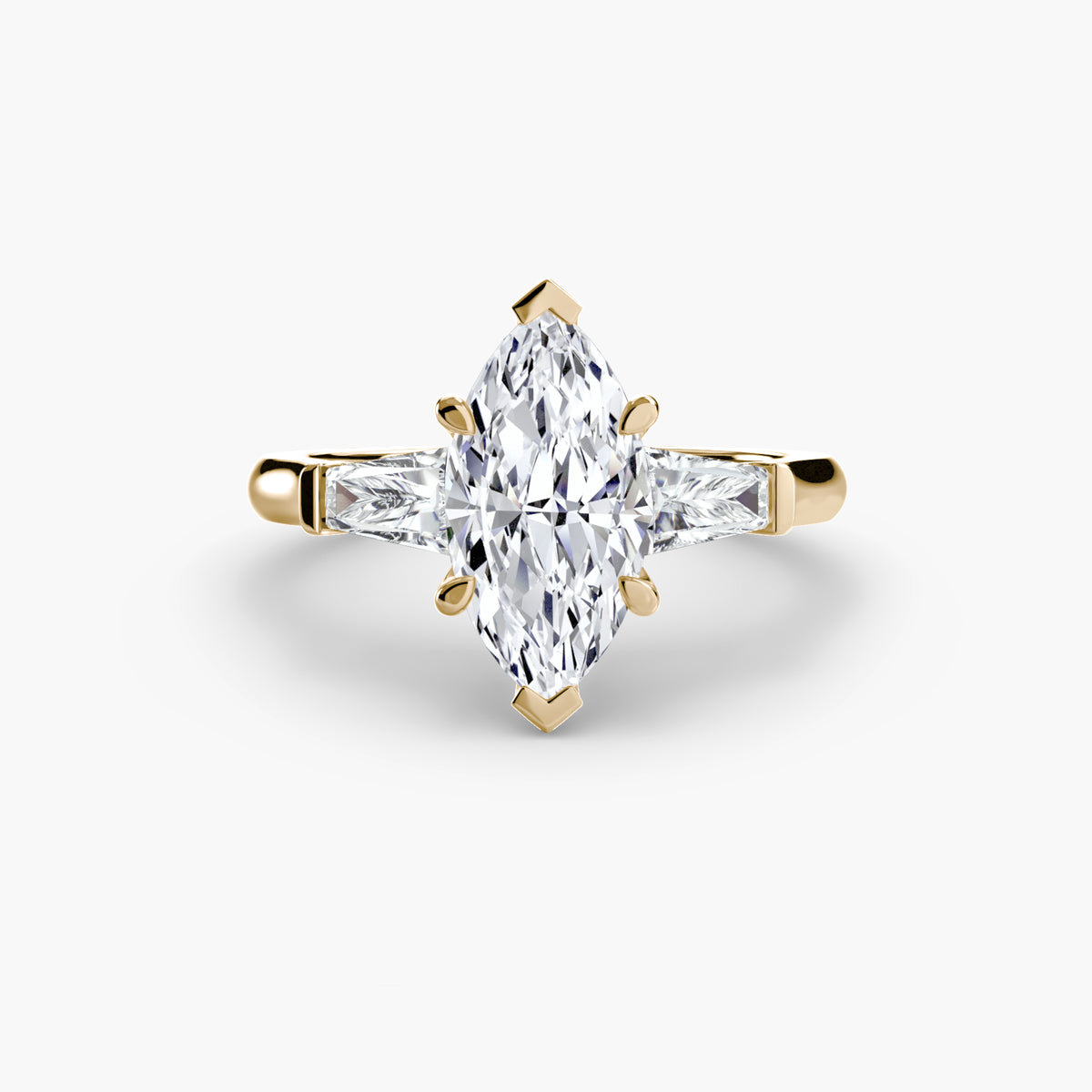 Three-Stone Ring (Baguette Side Stones).