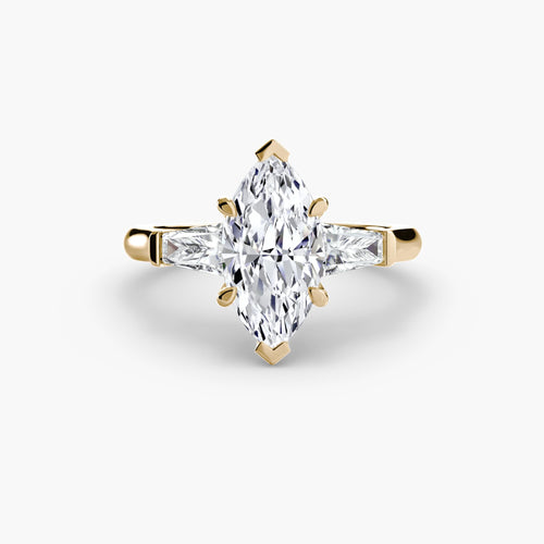 Three-Stone Ring (Baguette Side Stones).
