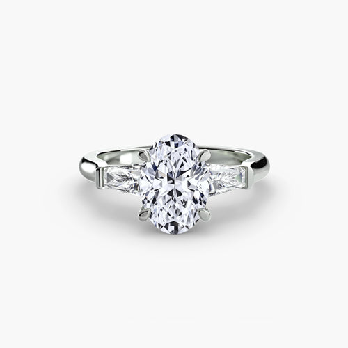 Three-Stone Ring (Baguette Side Stones).
