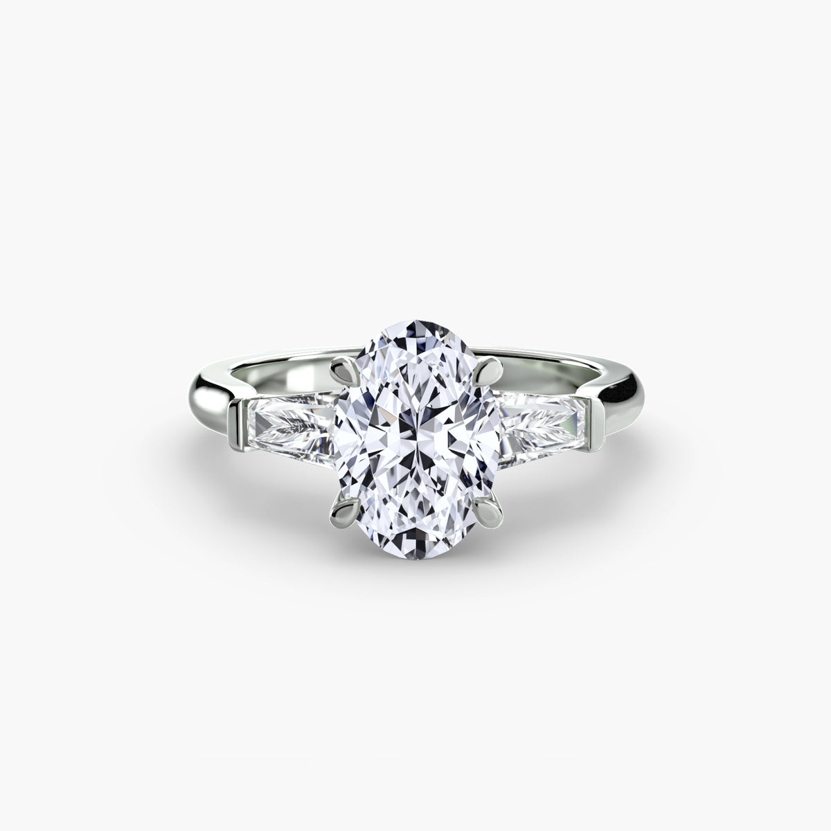 Three-Stone Ring (Baguette Side Stones).