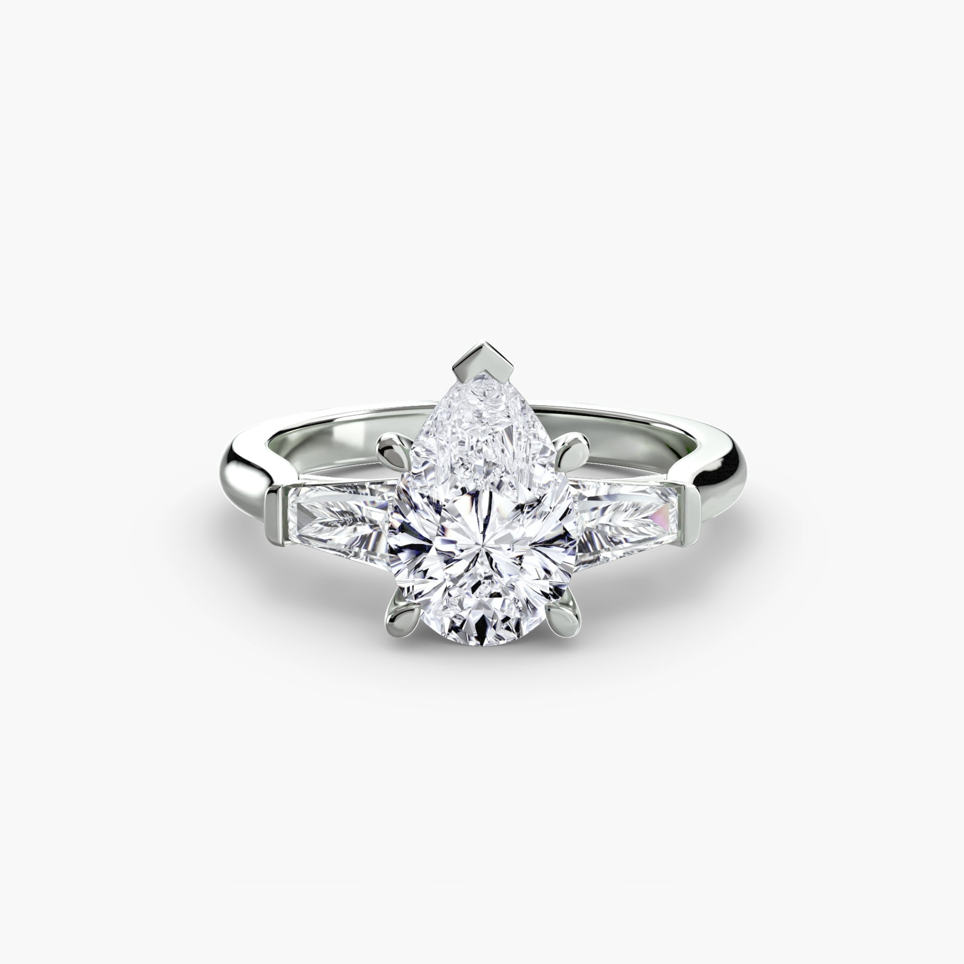 Three-Stone Ring (Baguette Side Stones).
