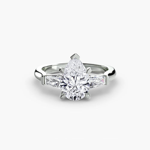 Three-Stone Ring (Baguette Side Stones).