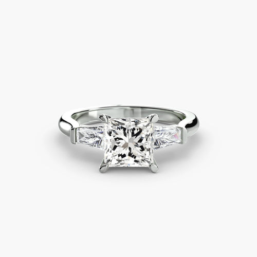 Three-Stone Ring (Baguette Side Stones).